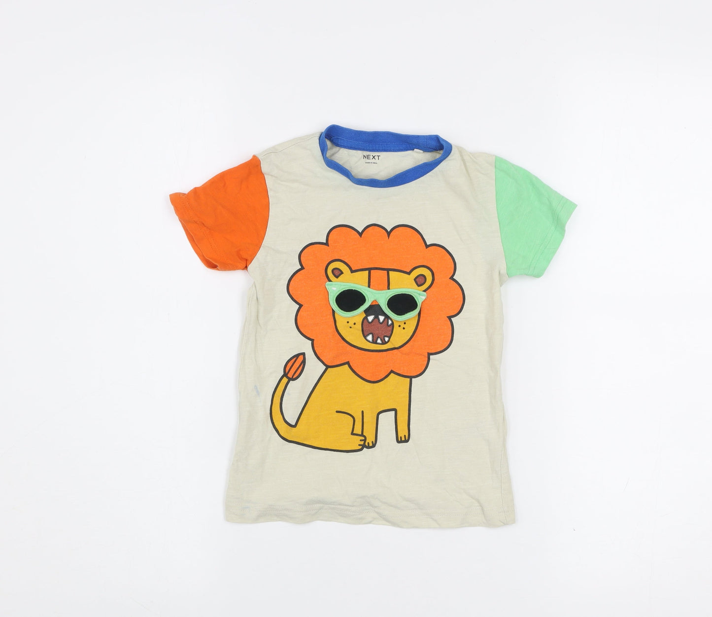 Next Boys Multicoloured Lion Graphic T-Shirt 3-4 Years Cotton Summer Top