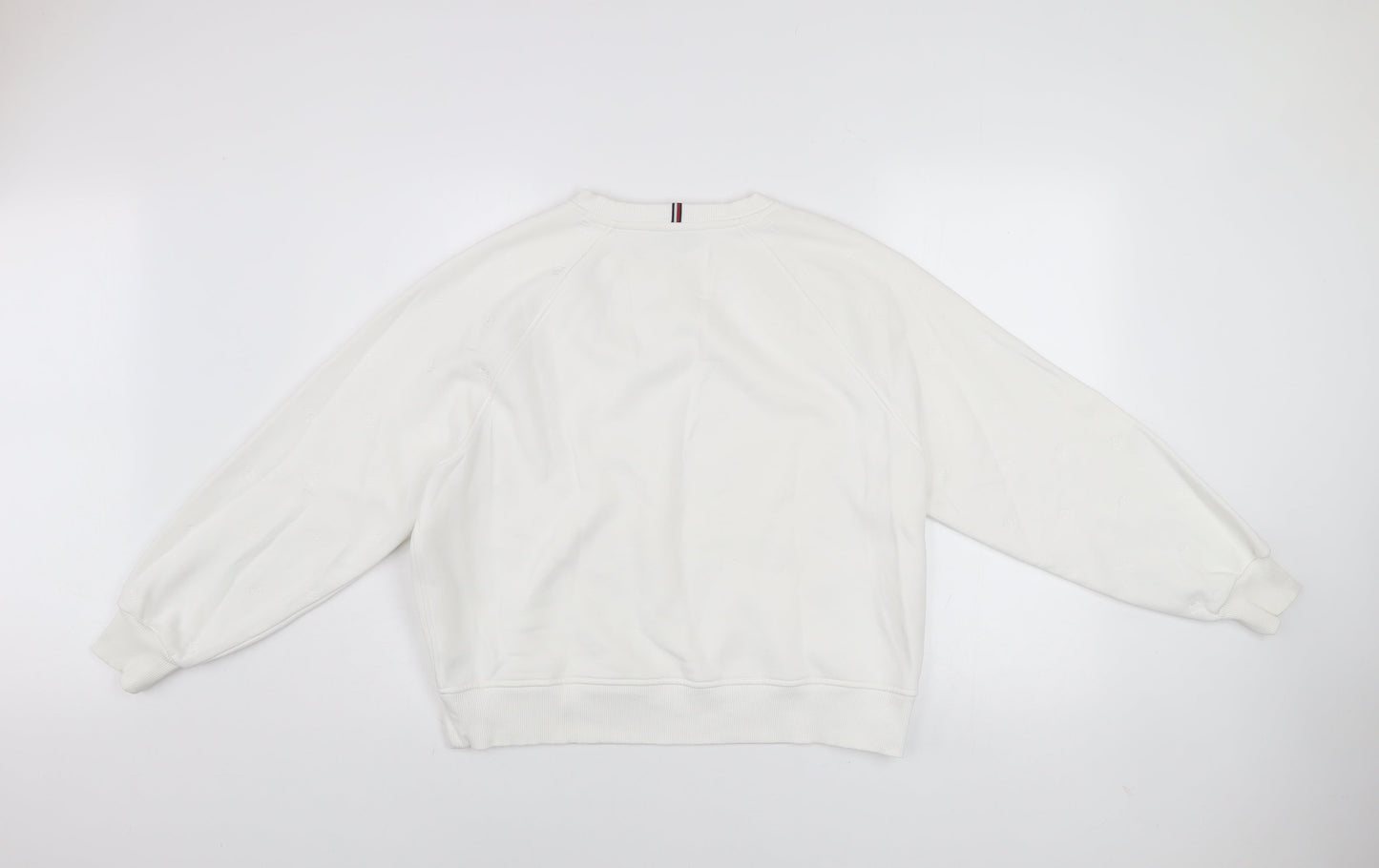 Tommy Hilfiger Women Ivory Crew Neck Pullover Sweatshirt M