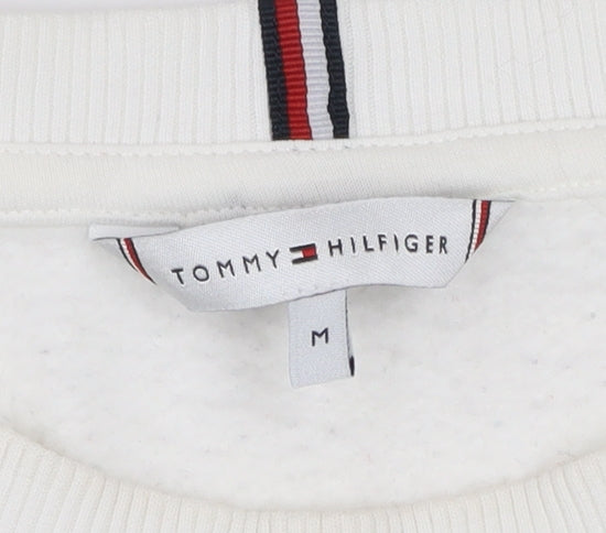 Tommy Hilfiger Women Ivory Crew Neck Pullover Sweatshirt M