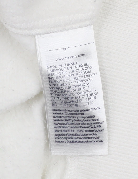 Tommy Hilfiger Women Ivory Crew Neck Pullover Sweatshirt M