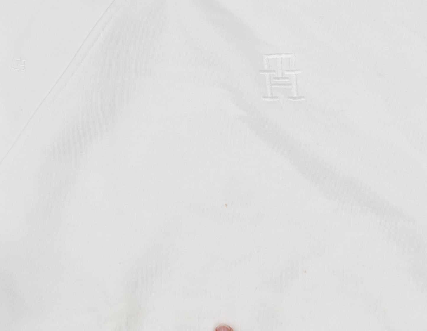 Tommy Hilfiger Women Ivory Crew Neck Pullover Sweatshirt M