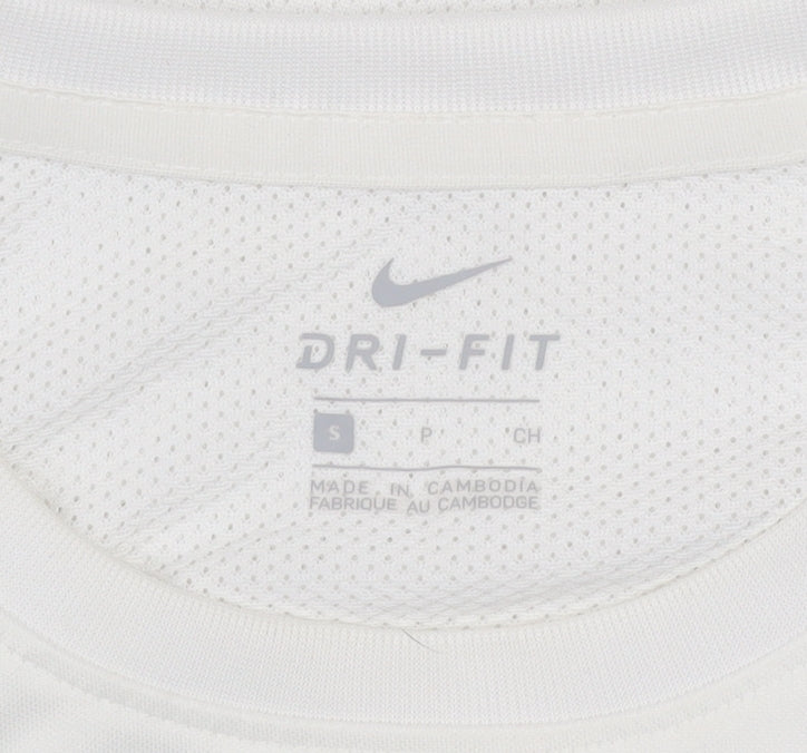 Nike Men’s White Dri-FIT Short Sleeve Sports T-Shirt Size S