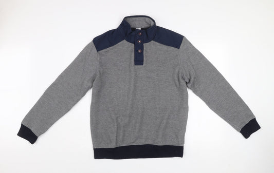 Decathlon Men’s Grey XL Henley Sweatshirt Outdoor Pullover