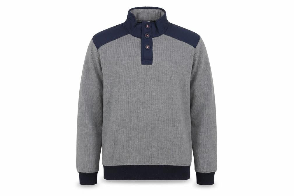 Decathlon Men’s Grey XL Henley Sweatshirt Outdoor Pullover