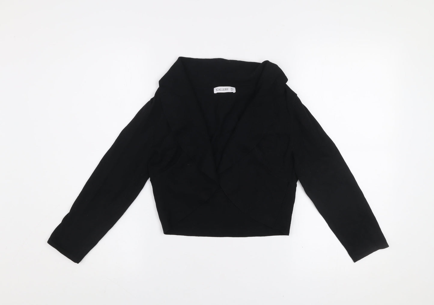 Gallery Women's Black V-Neck Open Knit Cardigan Size S