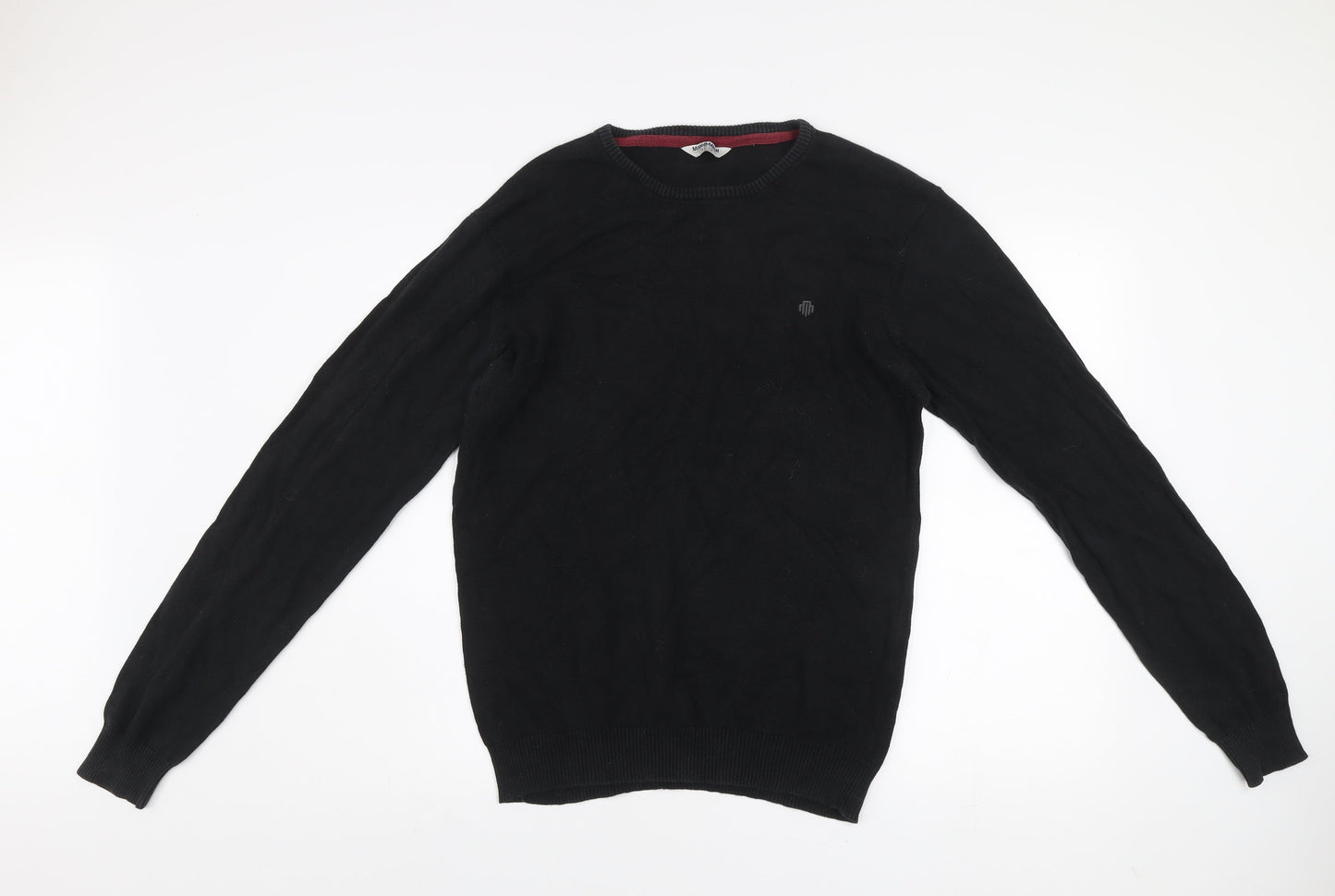 Mish Mash Men's Black Cotton Crew Neck Jumper Size L