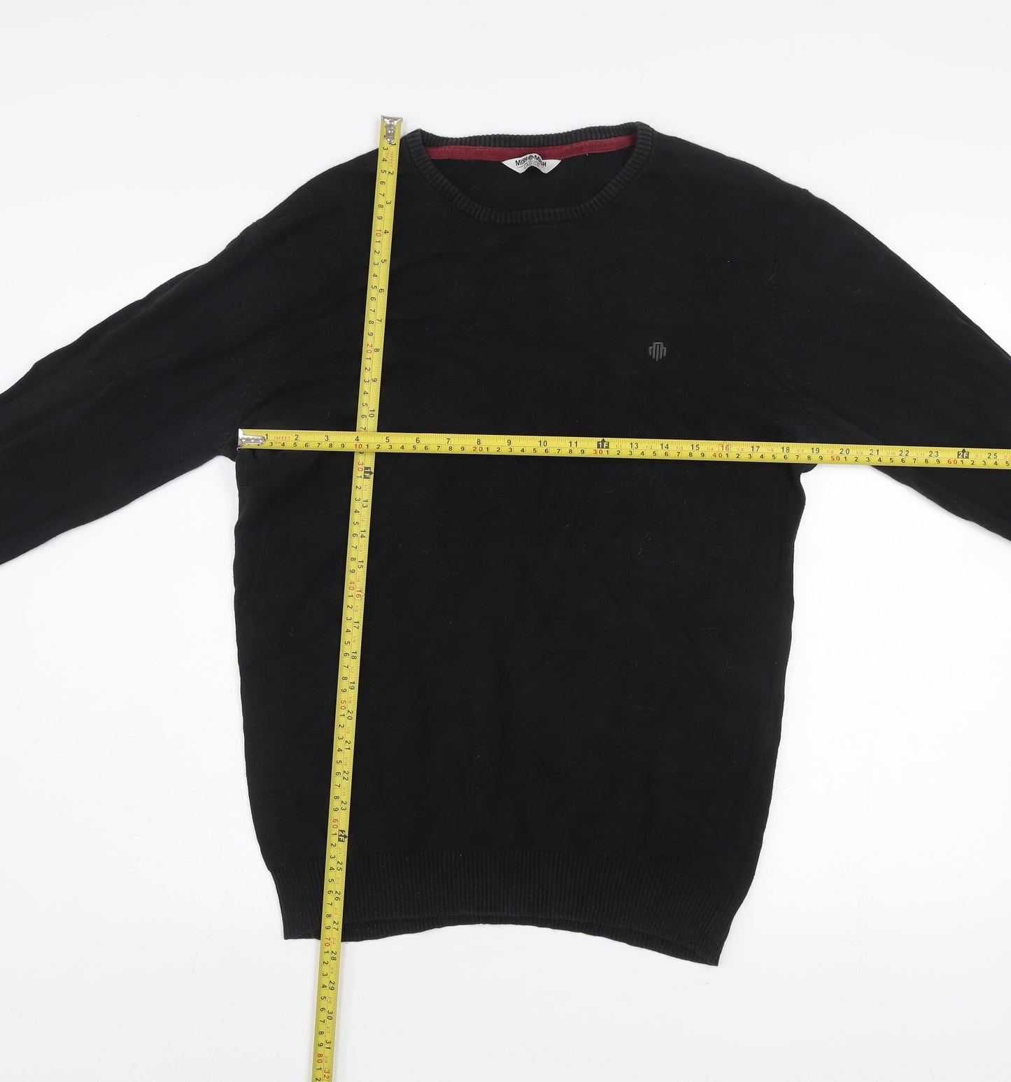 Mish Mash Men's Black Cotton Crew Neck Jumper Size L