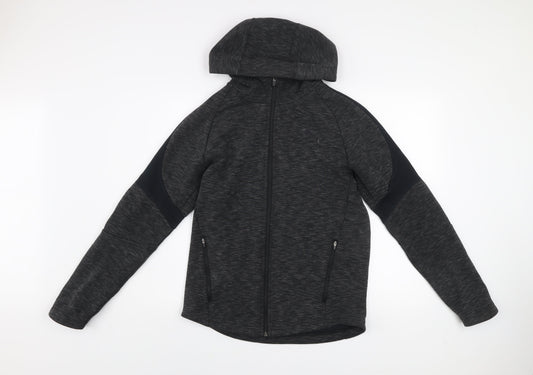 Puma Womens Grey Small Hooded Full Zip Activewear Track Jacket