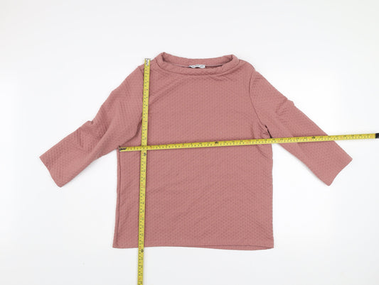 Gallery Womens Pink Textured Pullover Sweatshirt UK 12 Medium