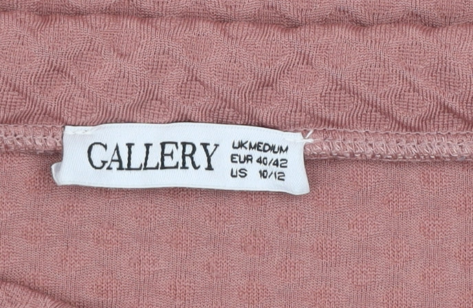Gallery Womens Pink Textured Pullover Sweatshirt UK 12 Medium