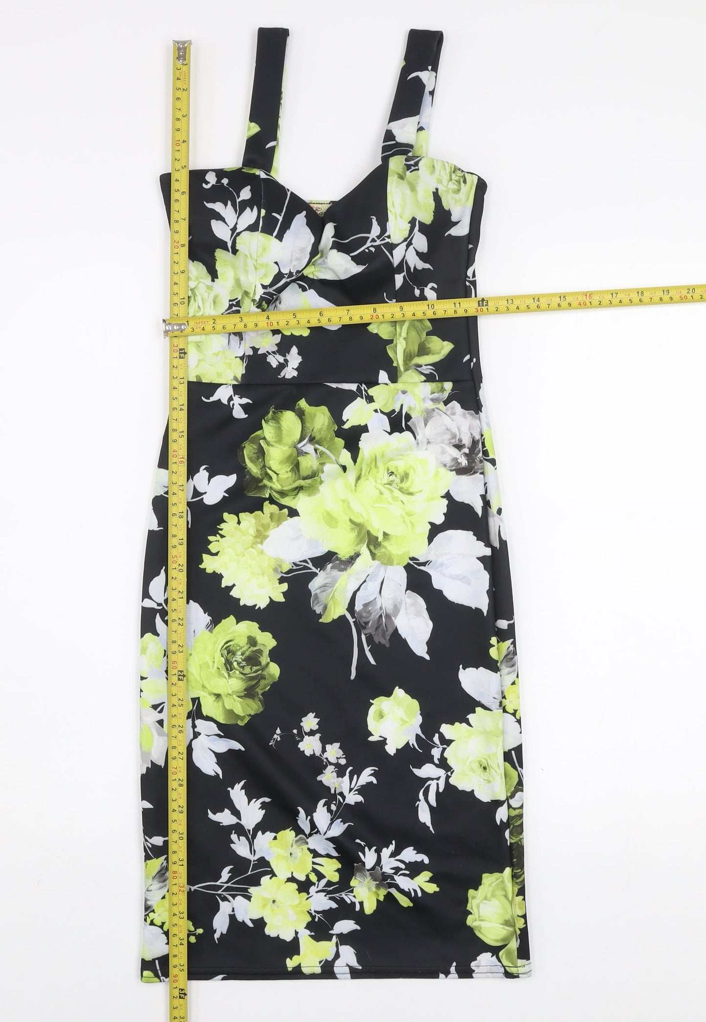 Cameo Rose Women’s Black Floral Bodycon Dress Size 8