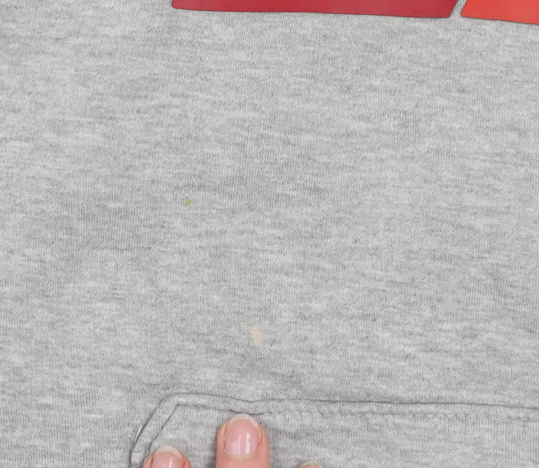 Diesel Mens Grey Small Pullover Hoodie Graphic Print Fleece