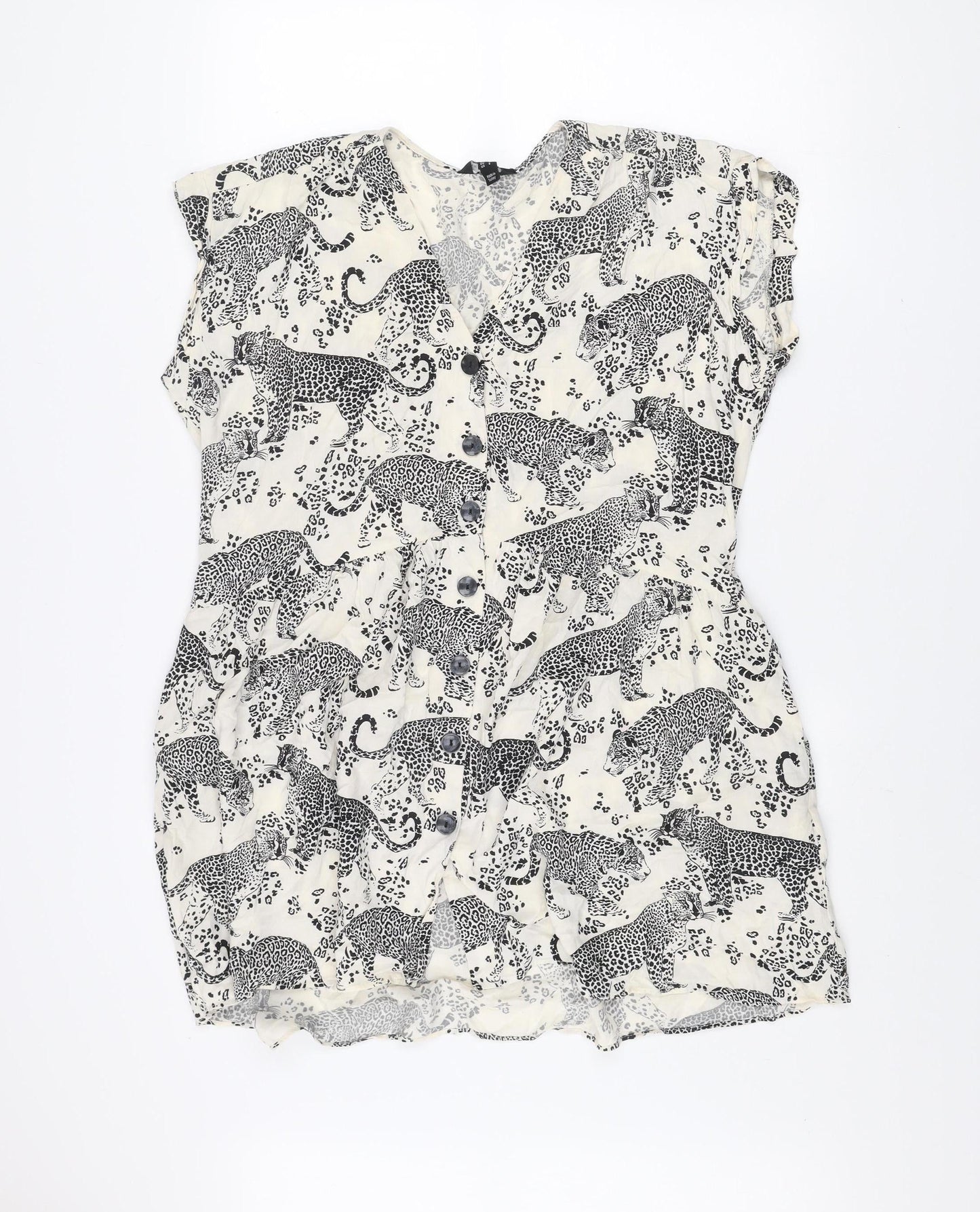 New Look Women's White Animal Print Strapless Bodycon Dress Size 12