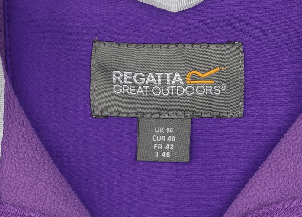 Regatta Womens Purple Softshell Jacket UK 14 Wind-Resistant Outdoor
