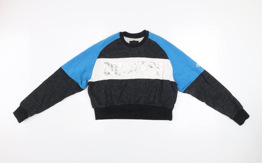 Converse Womens Blue & Charcoal Pullover Sweatshirt XS