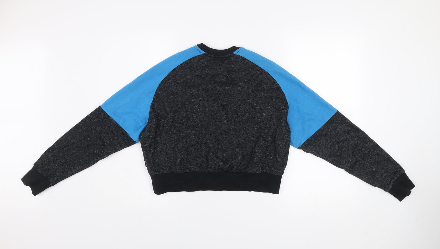 Converse Womens Blue & Charcoal Pullover Sweatshirt XS
