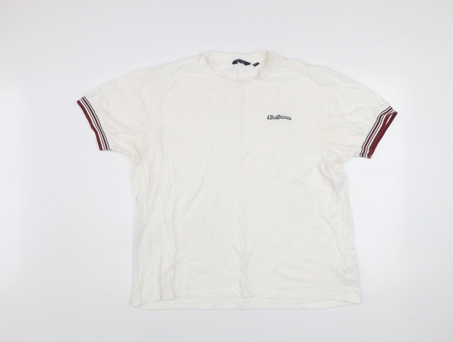 Ben Sherman Men's White XL Short Sleeve Cotton Crew Neck T-Shirt