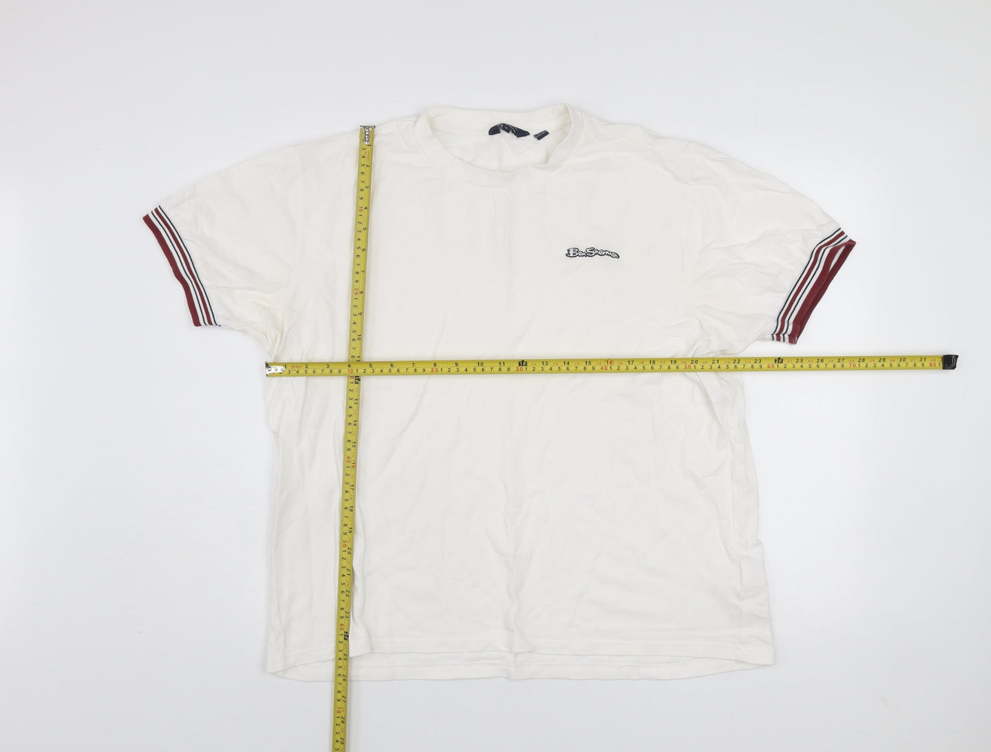 Ben Sherman Men's White XL Short Sleeve Cotton Crew Neck T-Shirt