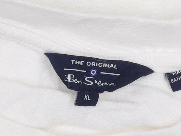 Ben Sherman Men's White XL Short Sleeve Cotton Crew Neck T-Shirt