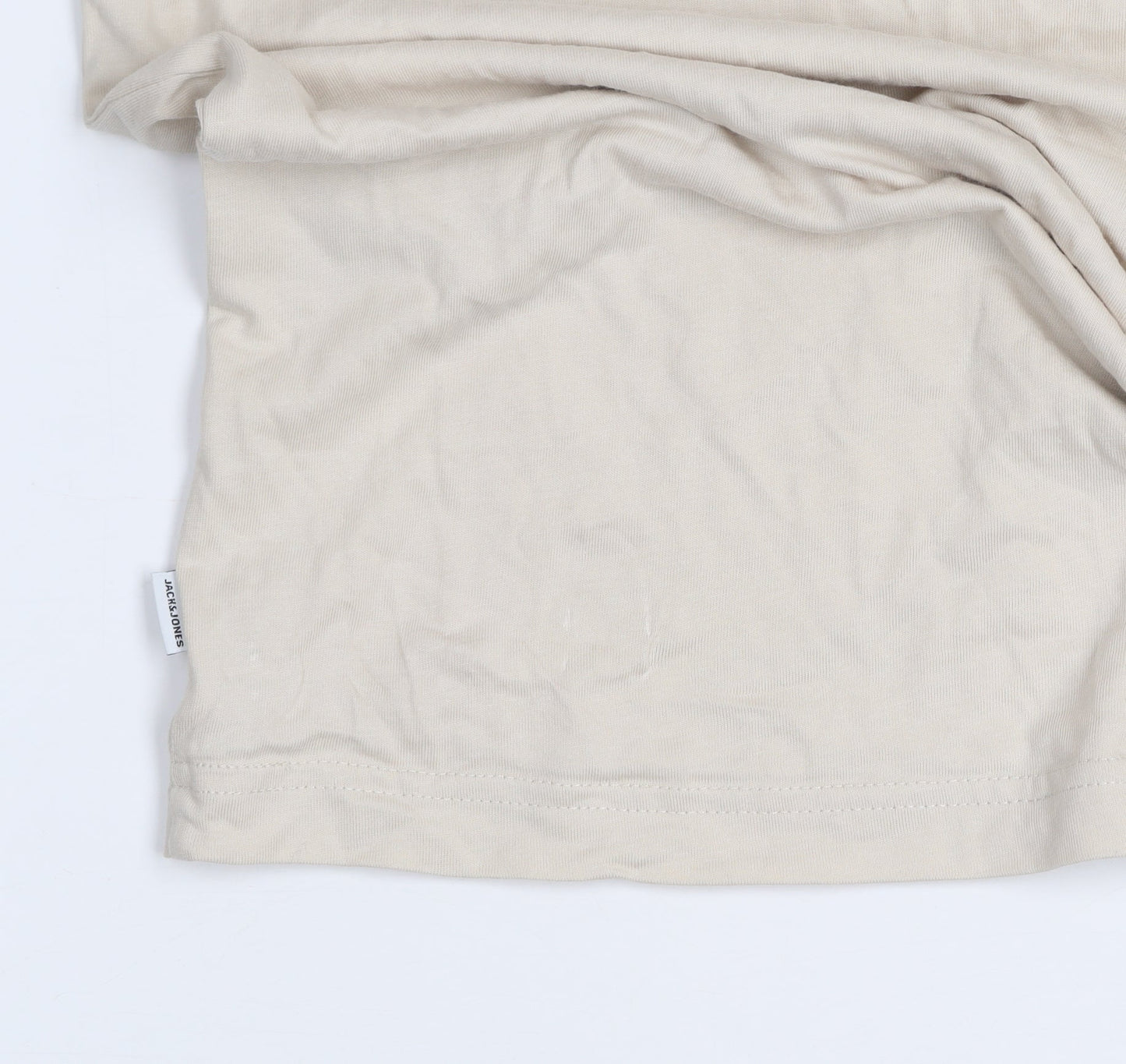 Jack & Jones Men’s Beige XL Short Sleeve Cotton Crew Neck T-Shirt