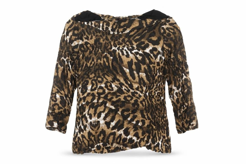 Marks and Spencer Womens Brown Animal Print Viscose Tunic Blouse UK 12