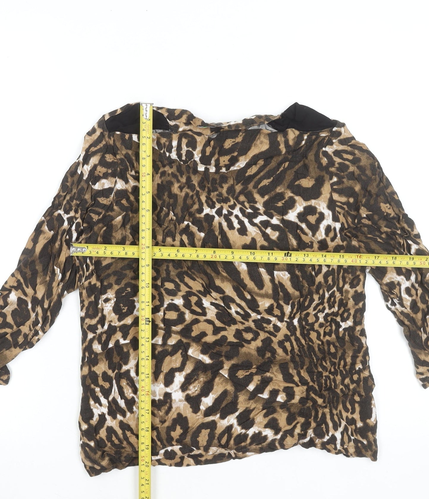 Marks and Spencer Womens Brown Animal Print Viscose Tunic Blouse UK 12