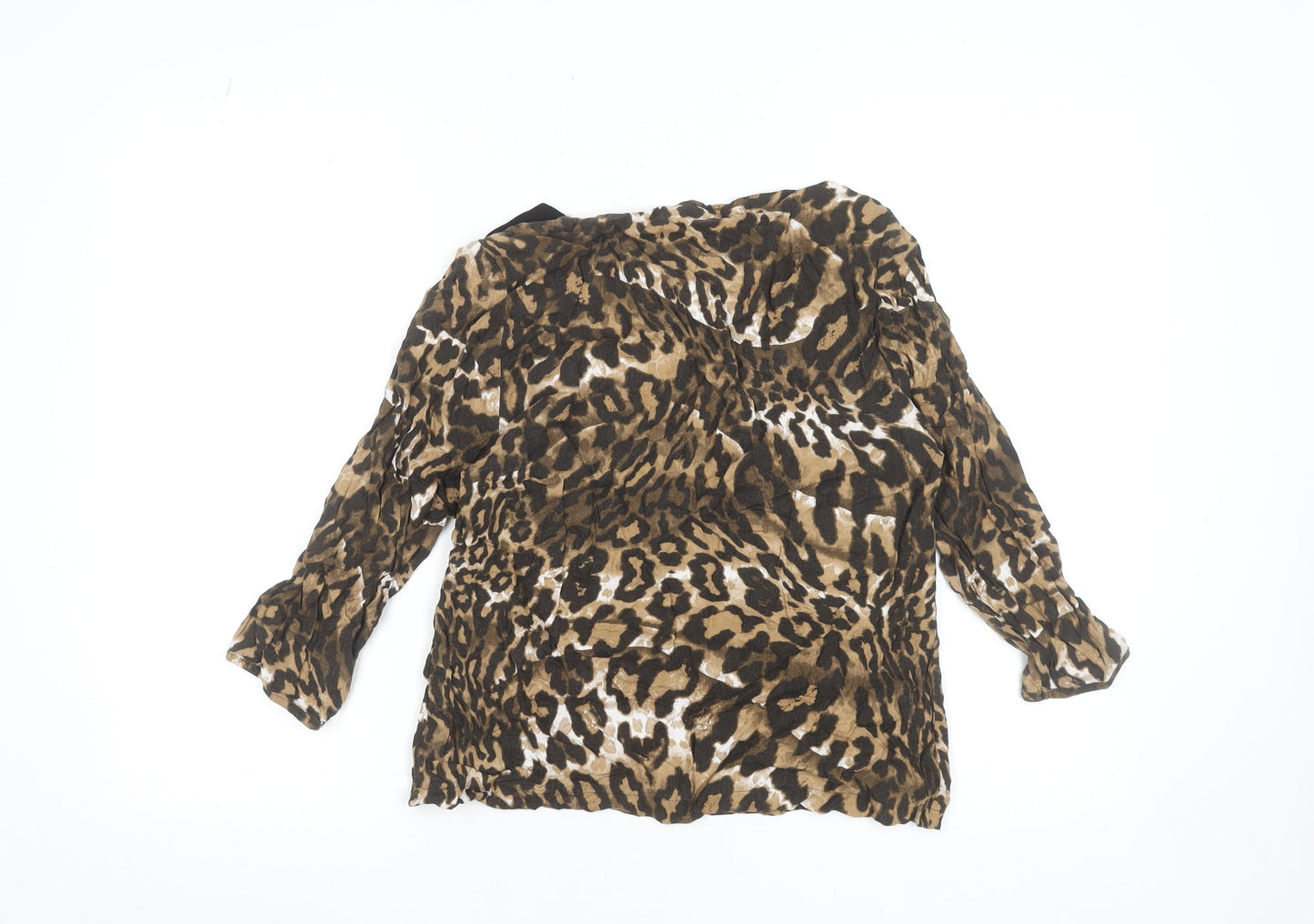 Marks and Spencer Womens Brown Animal Print Viscose Tunic Blouse UK 12