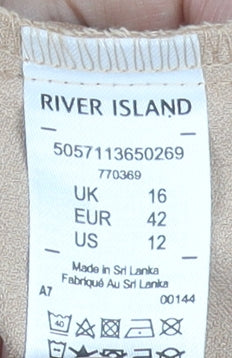 River Island Women’s Beige Polyester Sleeveless Tank Top UK 16