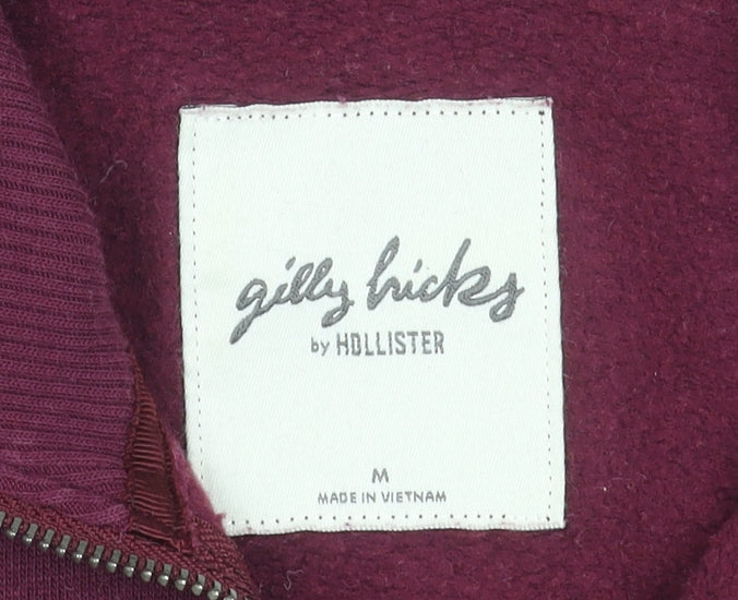 Gilly Hicks by Hollister Womens Burgundy 1/2 Zip Logo Sweatshirt M