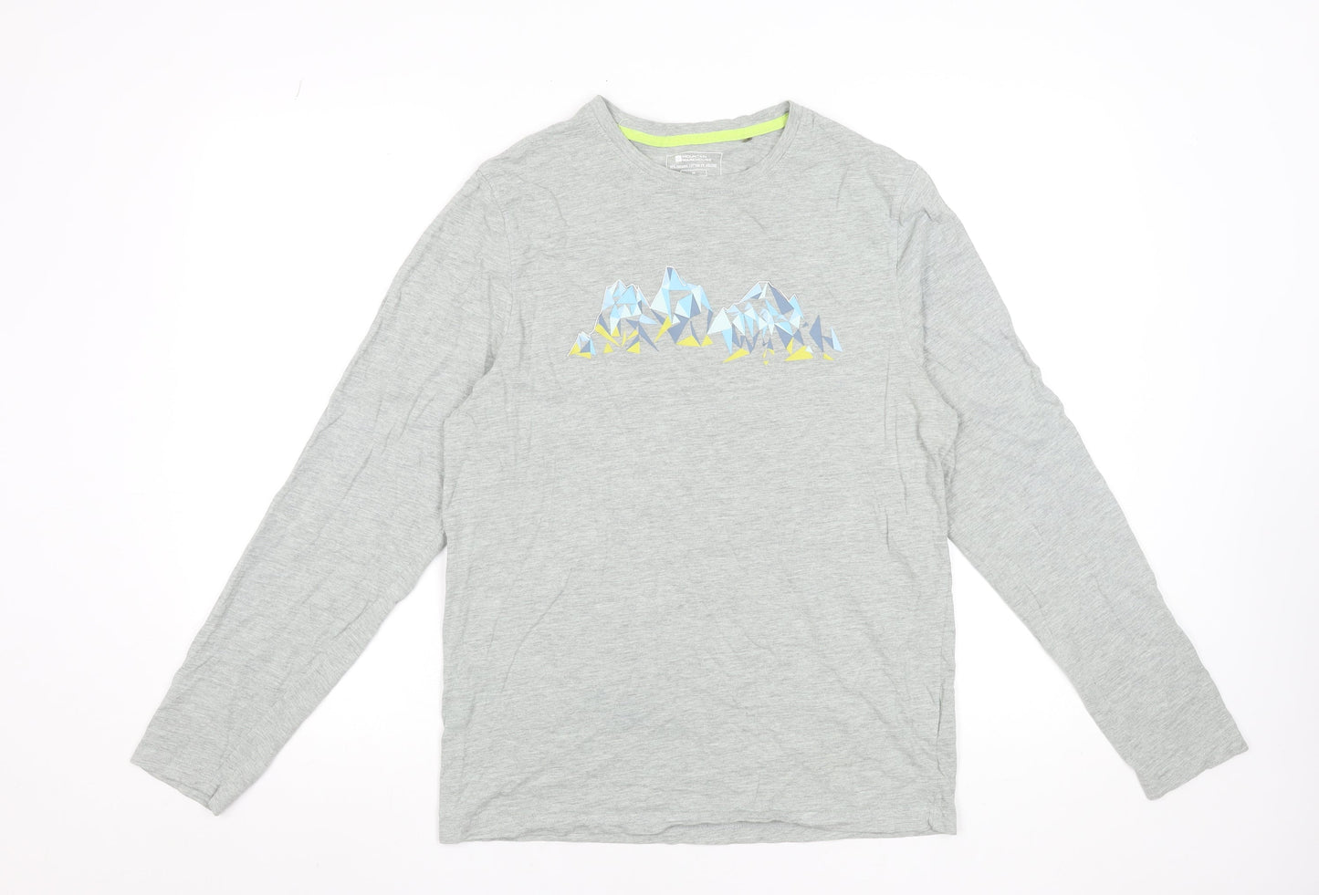 Mountain Warehouse Men's Grey Long Sleeve Outdoor Graphic T-Shirt M