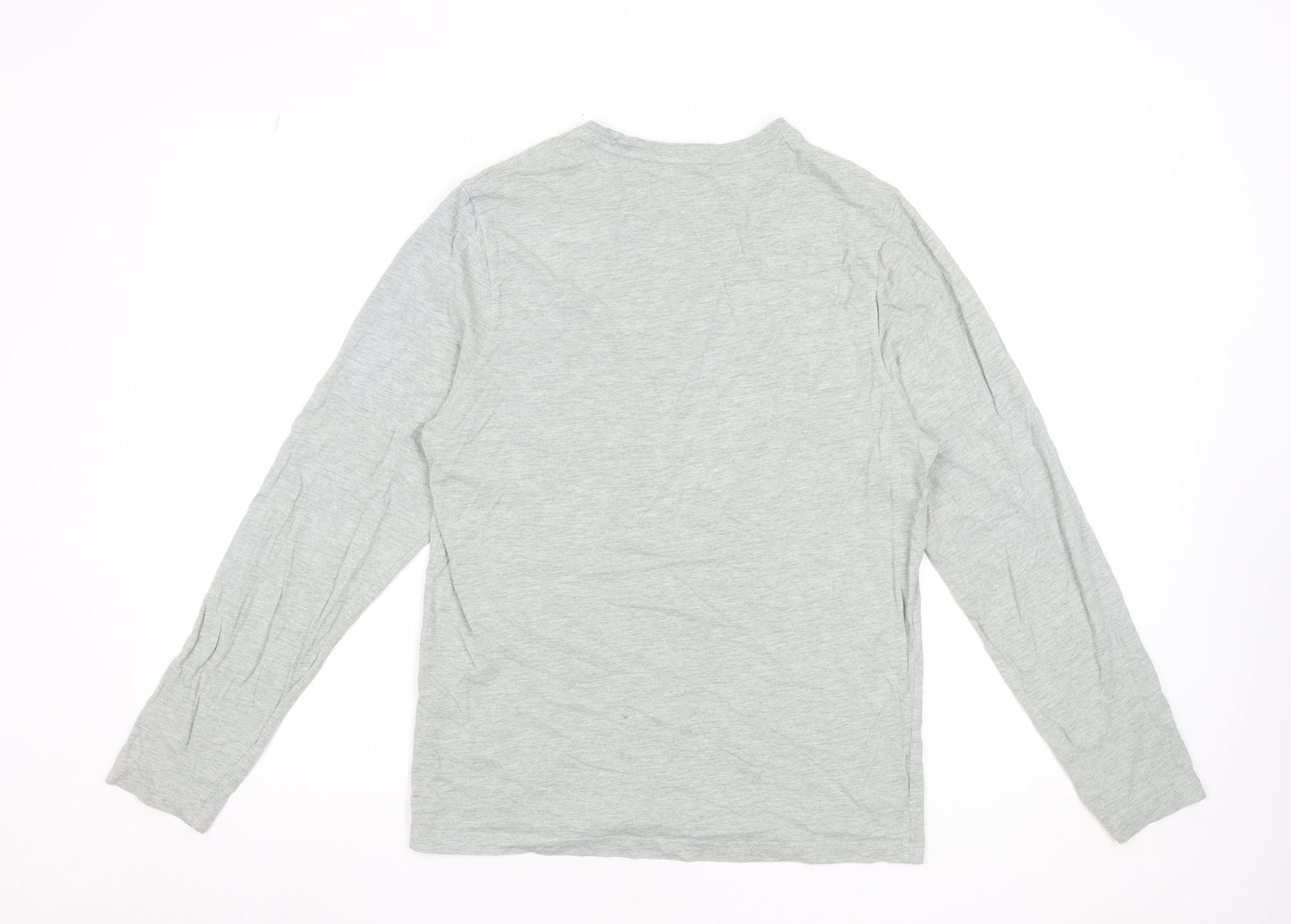 Mountain Warehouse Men's Grey Long Sleeve Outdoor Graphic T-Shirt M