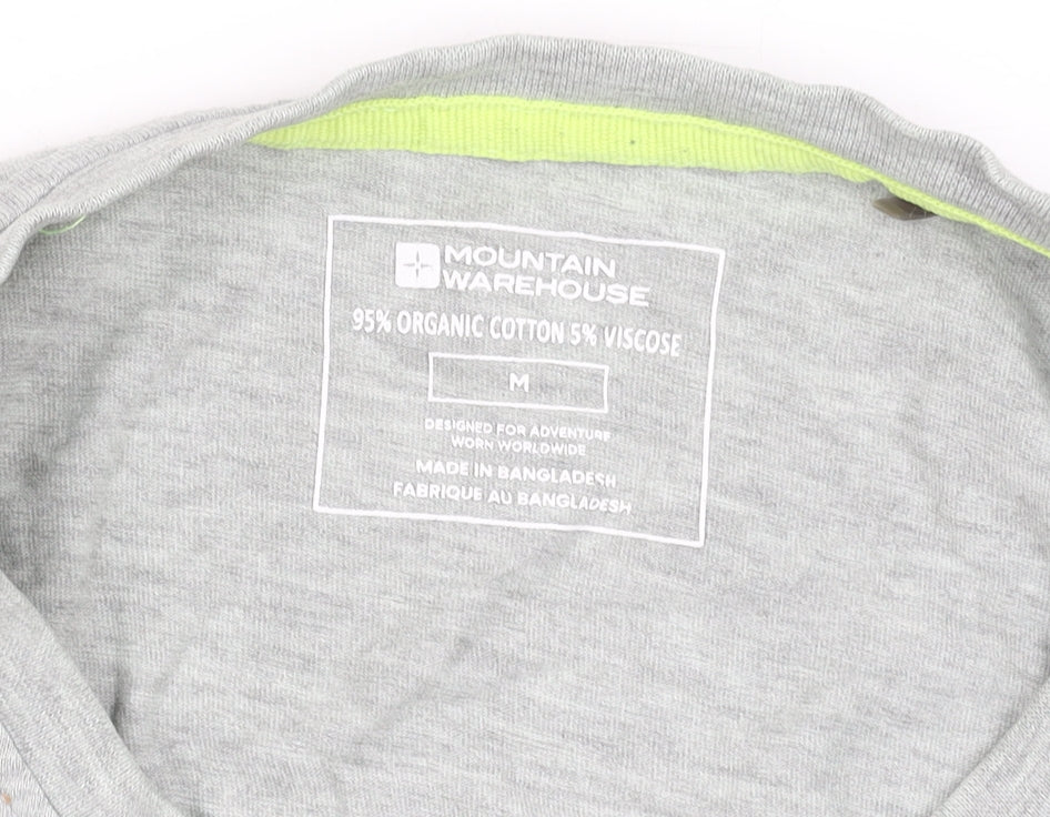 Mountain Warehouse Men's Grey Long Sleeve Outdoor Graphic T-Shirt M