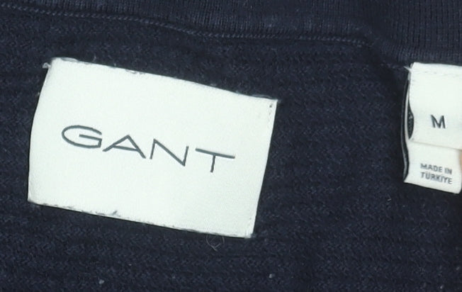 GANT Men's Blue Organic Cotton Short Sleeve Polo Shirt M