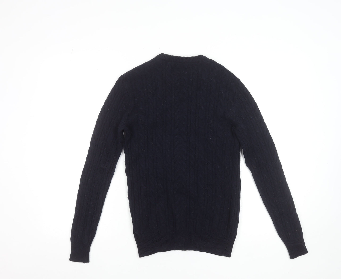 Jack Wills Mens Blue XS Cable Knit Wool Crew Neck Jumper