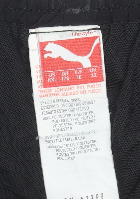 Puma Women Black Size 16 UK Athletic Shorts Polyester Drawstring