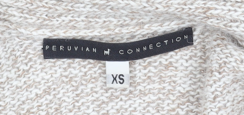 Peruvian Connection Women's Beige Alpaca Knit Cardigan XS