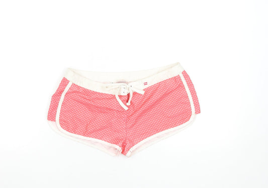 Billabong Womens Pink Polka Dot Biker Activewear Shorts XS