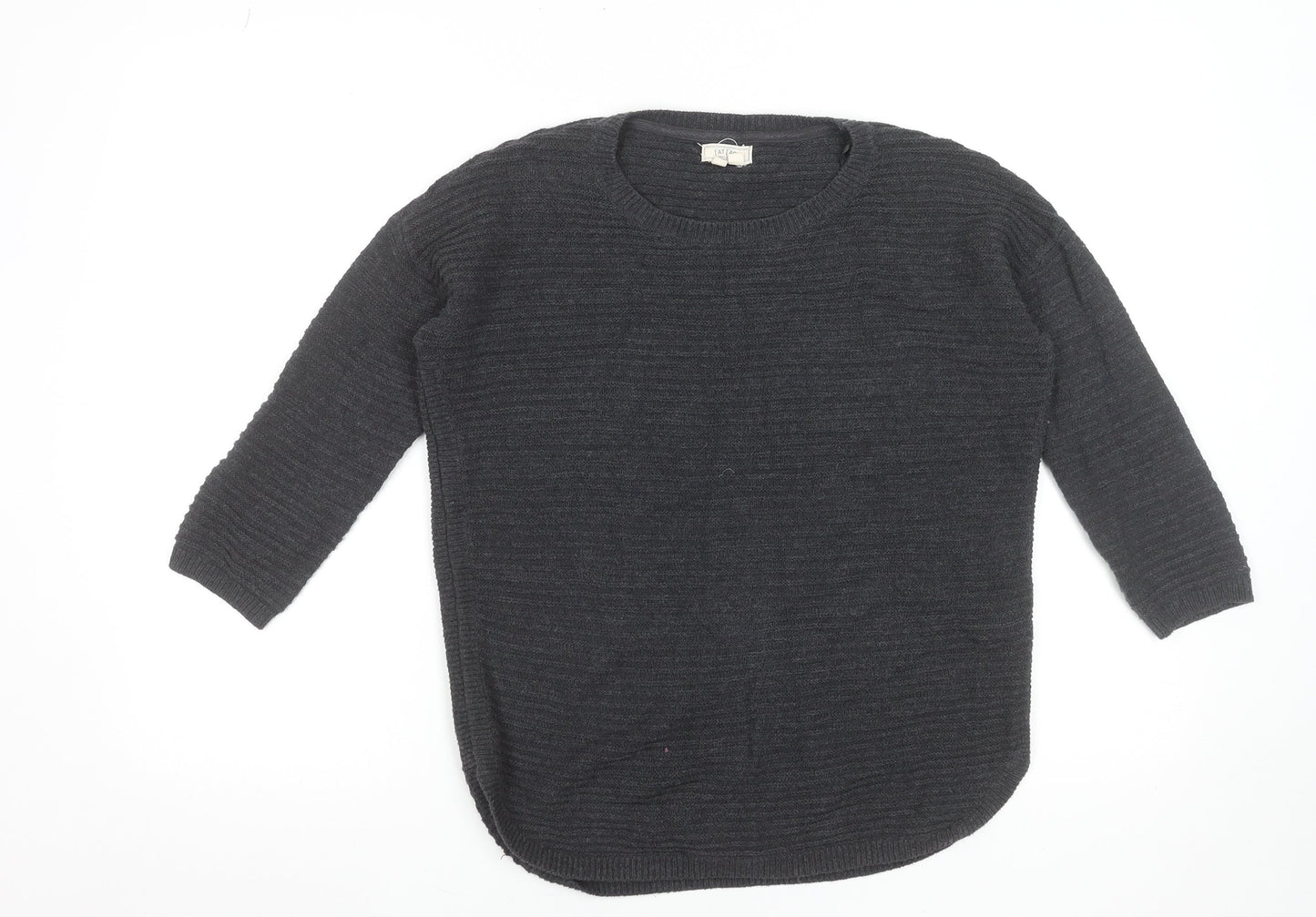 Fat Face Womens Grey Cotton Knit Crew Neck Jumper Size 8