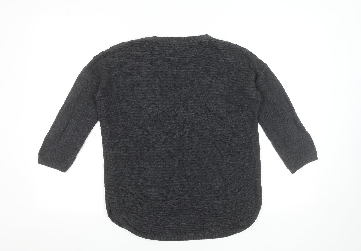 Fat Face Womens Grey Cotton Knit Crew Neck Jumper Size 8