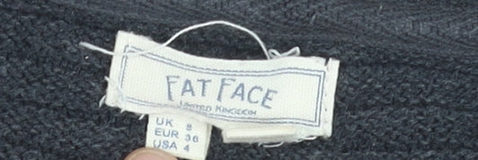 Fat Face Womens Grey Cotton Knit Crew Neck Jumper Size 8