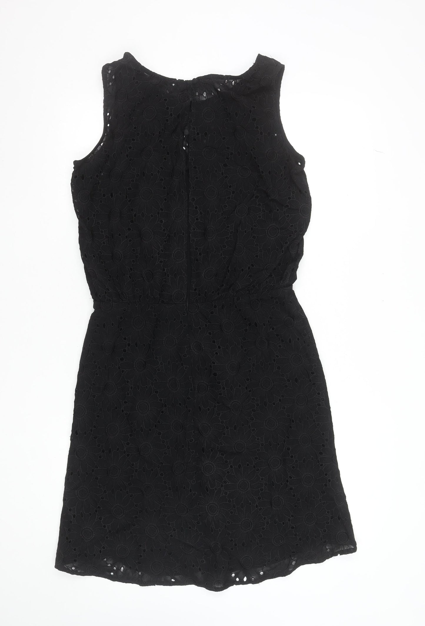 Untold Women’s Black Sleeveless Floral Embroidered Shift Dress Size 14