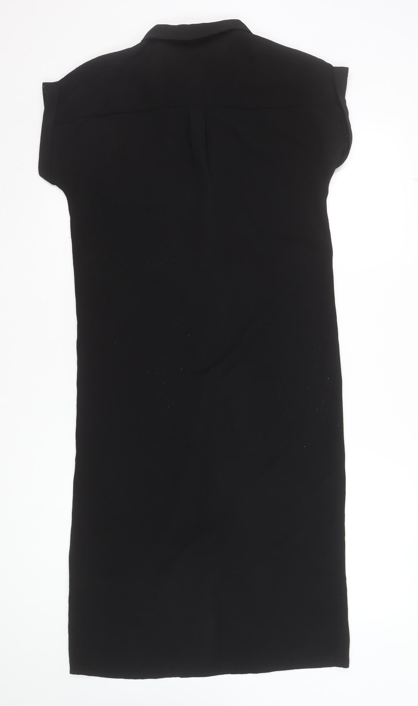 New Look Women’s Black Size 6 Midi Shirt Dress Short Sleeve Collared