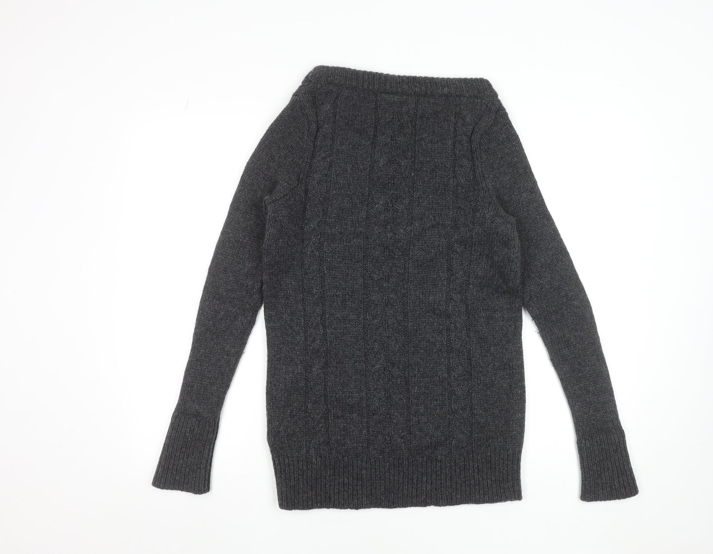 Timberland Women's Grey 100% Merino Wool Cable Knit Jumper S