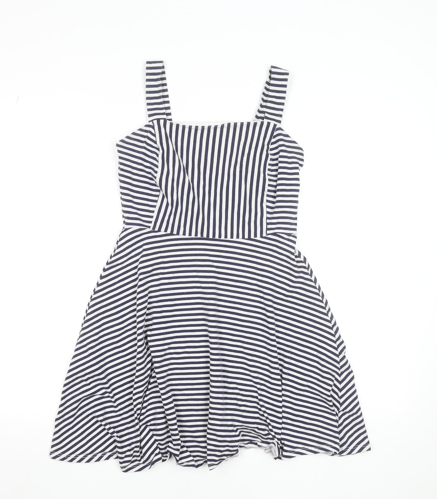 Dorothy Perkins Women’s Blue Striped Fit & Flare Cotton Dress Size 8