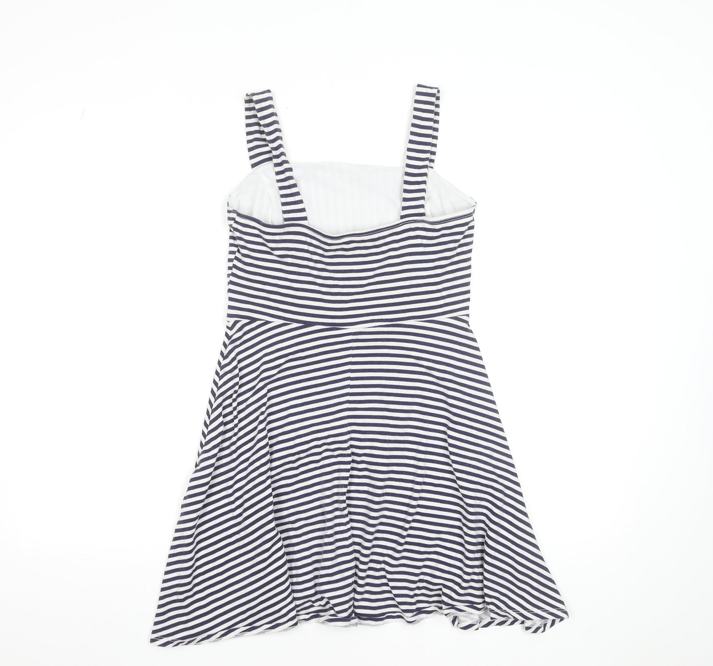 Dorothy Perkins Women’s Blue Striped Fit & Flare Cotton Dress Size 8