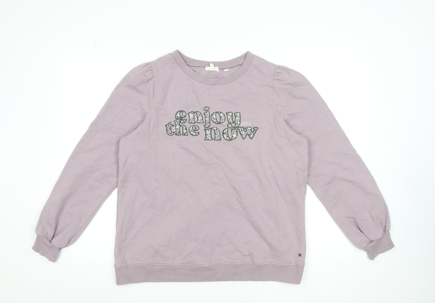 Fat Face Womens Purple Cotton Blend Pullover Sweatshirt UK 12