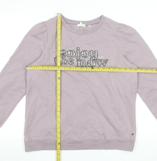 Fat Face Womens Purple Cotton Blend Pullover Sweatshirt UK 12