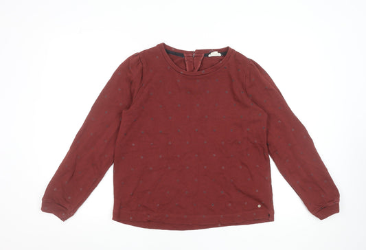 Fat Face Womens Red Polka Dot Long Sleeve Pullover Sweatshirt Size 10