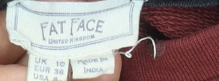 Fat Face Womens Red Polka Dot Long Sleeve Pullover Sweatshirt Size 10