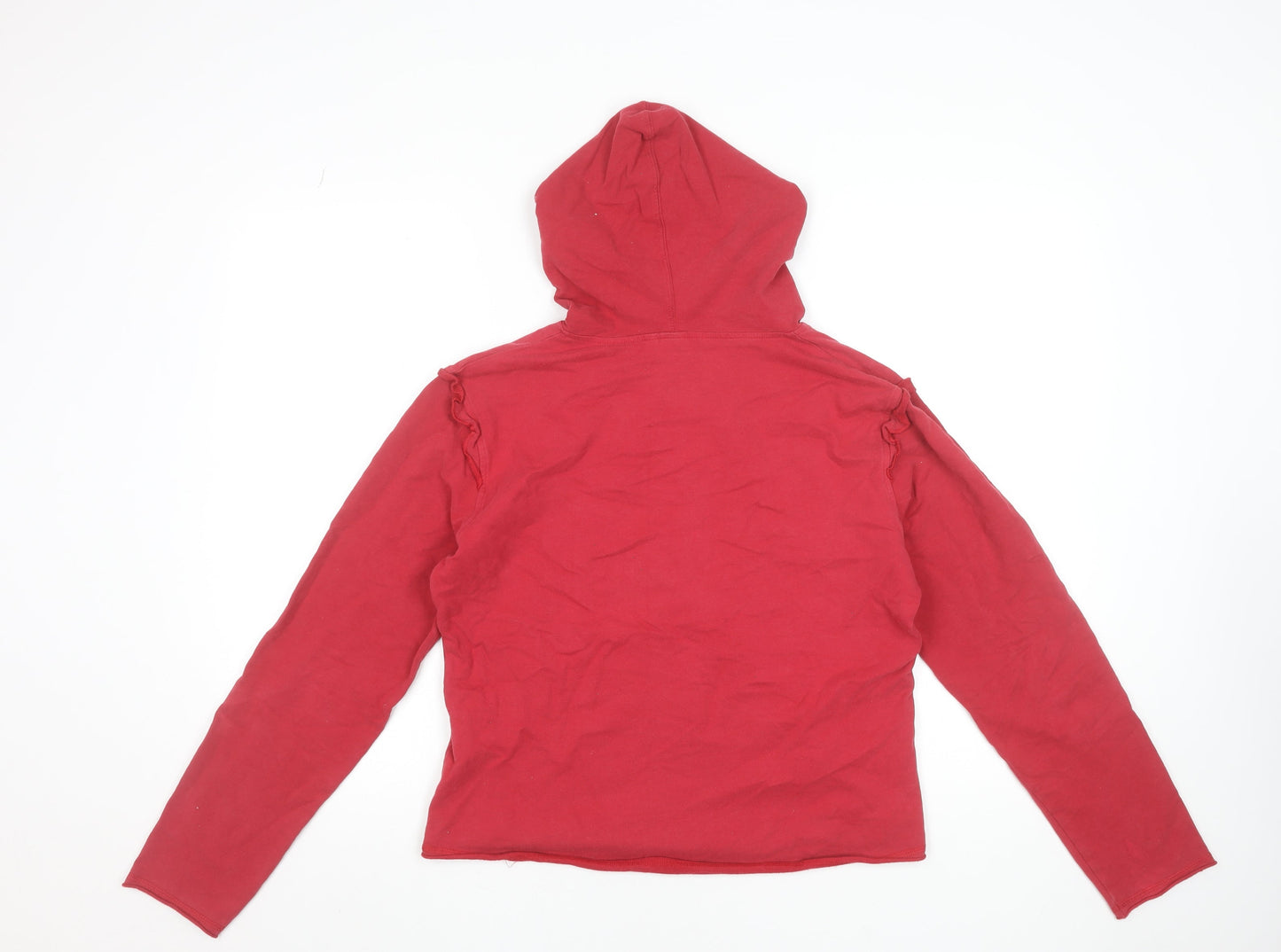 Fat Face Women's Red Cotton Elastane Hooded Sweatshirt Size 14